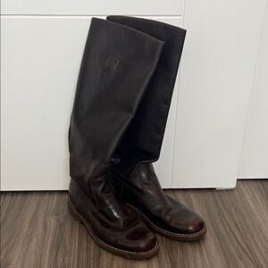 Roots Dark Brown Leather Women's Riding Boots